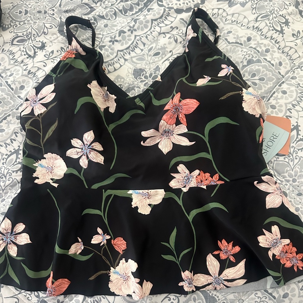 Floral swim top